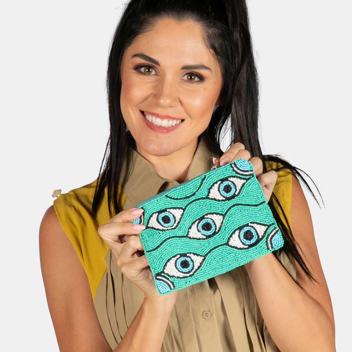 Eyes Purse Medium Hand Beaded