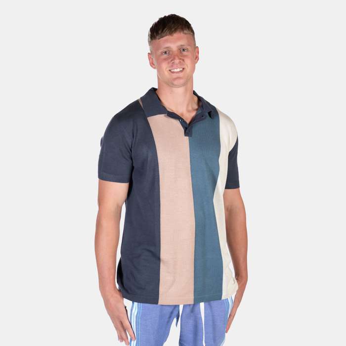 Men's Multicolour Neutral Tone Woody Golfer Polo Top