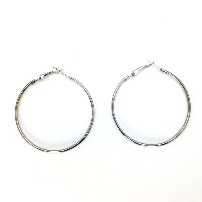 Silver Hoop Earrings Medium