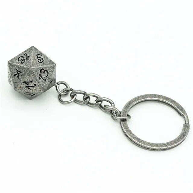 D20 Metal Keychain | Silver