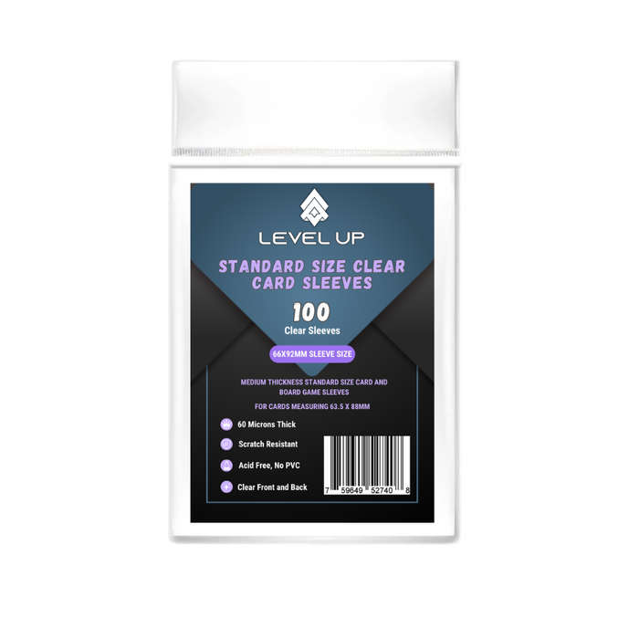 Level Up Sleeves | Standard Clear Card Game Sleeves (60 microns)