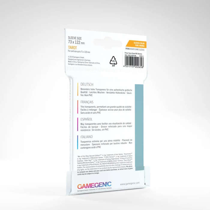 Gamegenic PRIME Sleeves: Tarot (Orange)