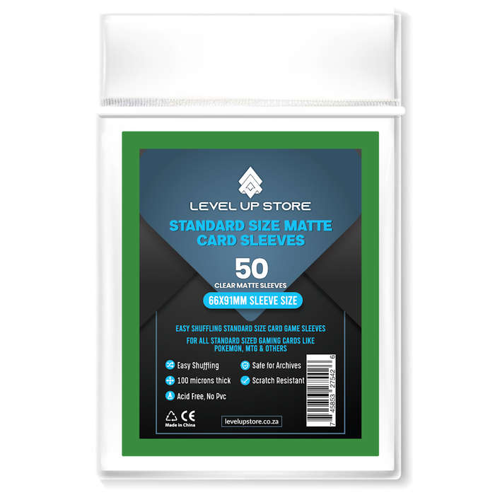 Level Up Store | Standard Green Matte Sleeves (50 sleeves)