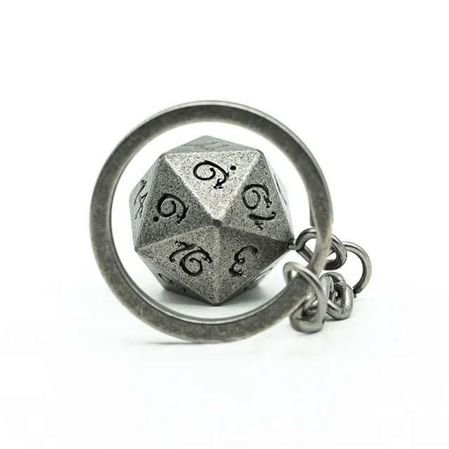 D20 Metal Keychain | Silver