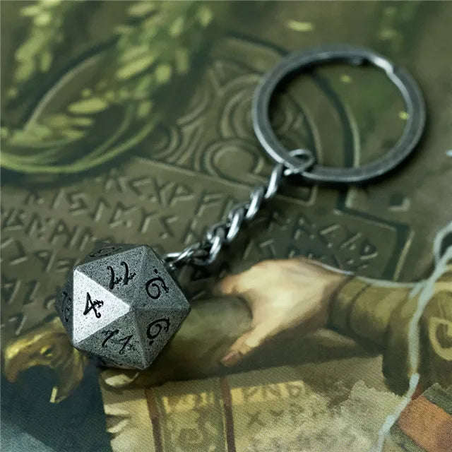 D20 Metal Keychain | Silver
