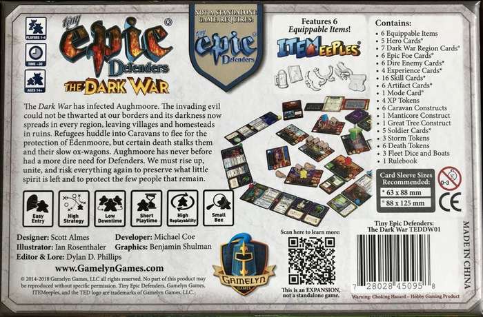 TINY EPIC DEFENDERS THE DARK WAR EXPANSION DELUXE EDITION