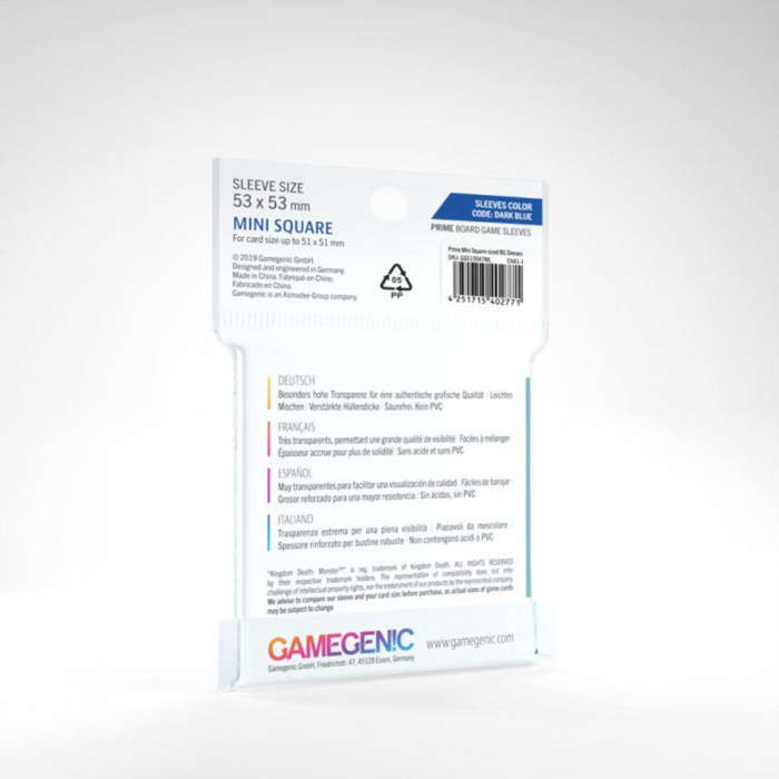 Gamegenic PRIME Sleeves: Mini-Square (Dark Blue)