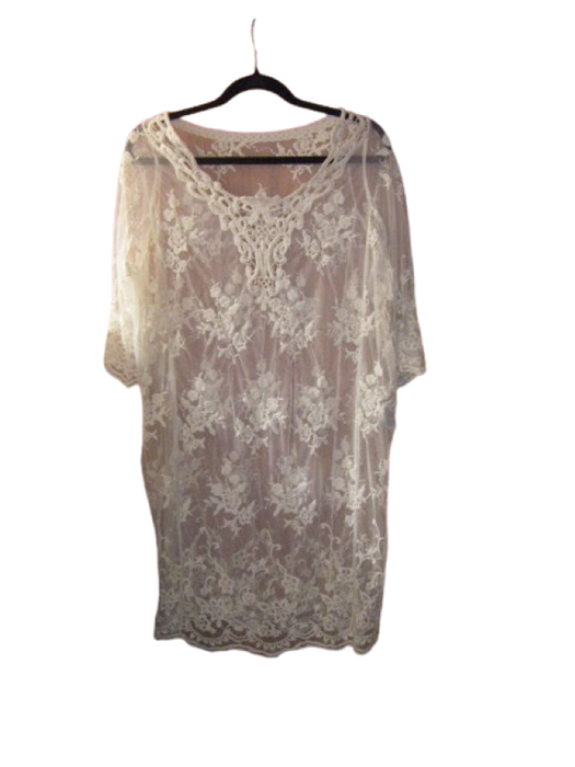 Lace Dress & Sleeveless Shift Dress - Cream - XL
