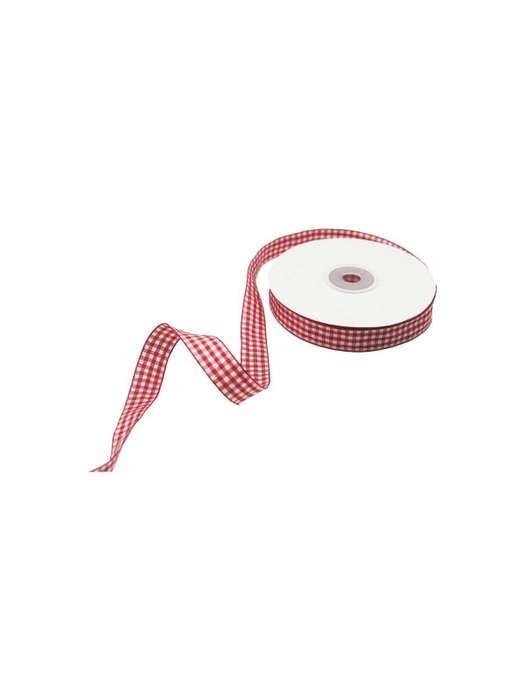 Gingham Ribbon - Red & White