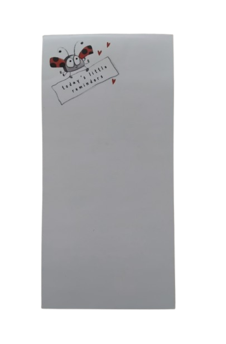 Love Bug Magnetic Notepad & Red Fluffy Heart Pen