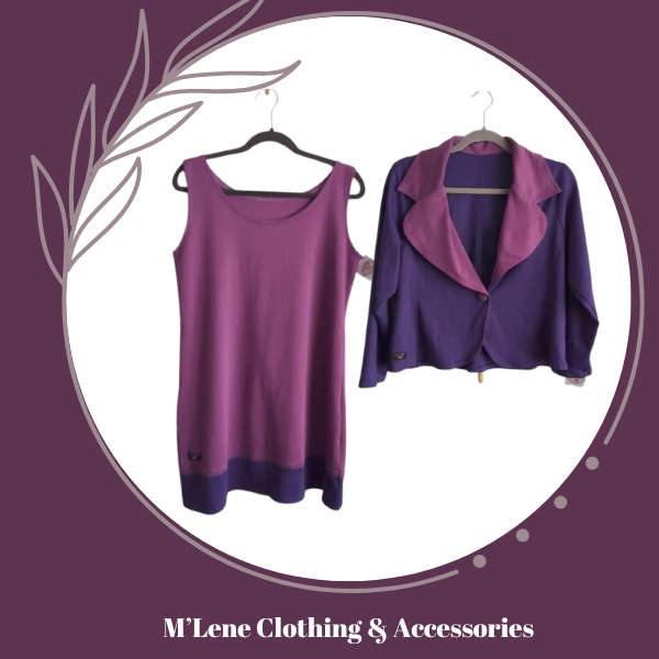 Purple Dress & Short Blazer - L