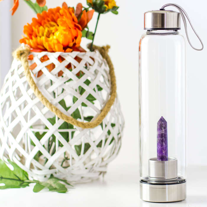 Crystal Essence Water Bottle - Amethyst