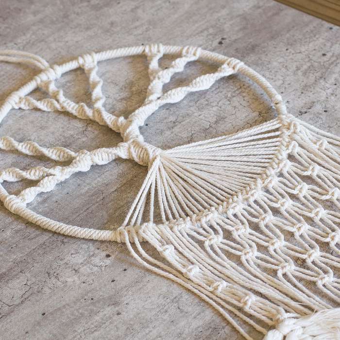 Bohemian Woven Tassel  Dream Catcher - White - Tree of Life