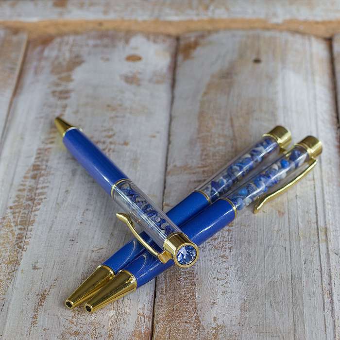 Crystal Gemstone Pen  - Gold - Lapis Lazuli