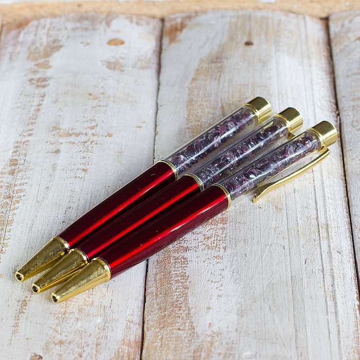 Crystal Gemstone Pen  - Gold - Garnet
