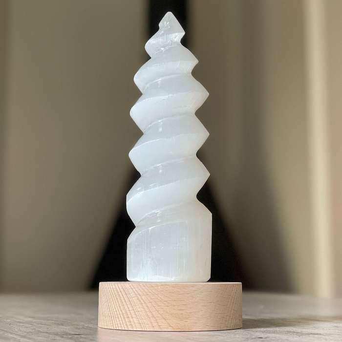 Selenite Lamp - Twister Small