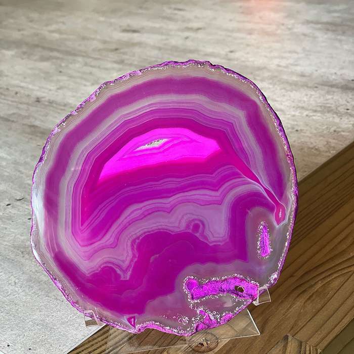 Agate Slice - Pink - Size 7 (15cm x 14cm)