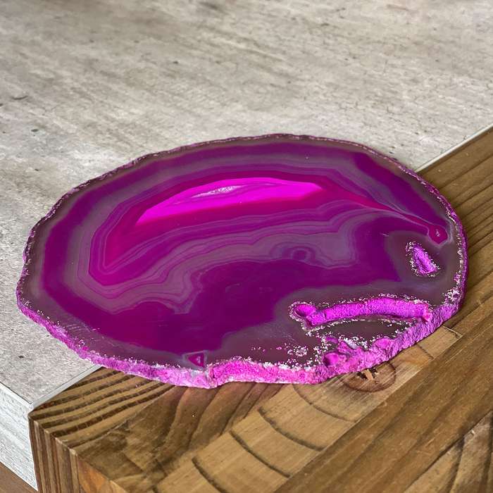 Agate Slice - Pink - Size 7 (15cm x 14cm)