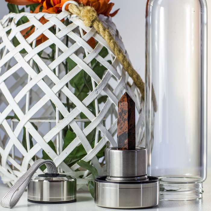 Crystal Essence Water Bottle - Mahogany Obsidian