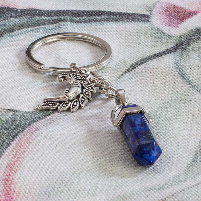 Moon Keyring - Lapis Lazuli