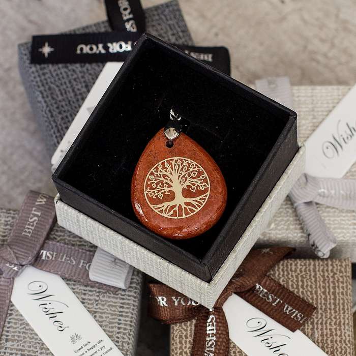 Water Drop Necklace - Red Jasper