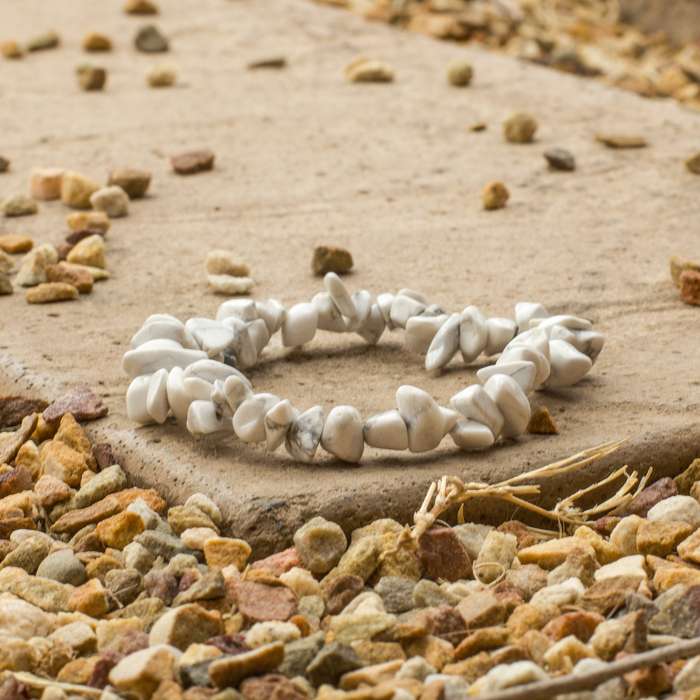White Howlite Chip Bracelet