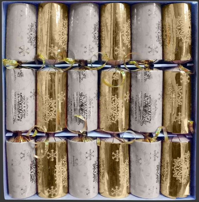 Xmas crackers white/gold