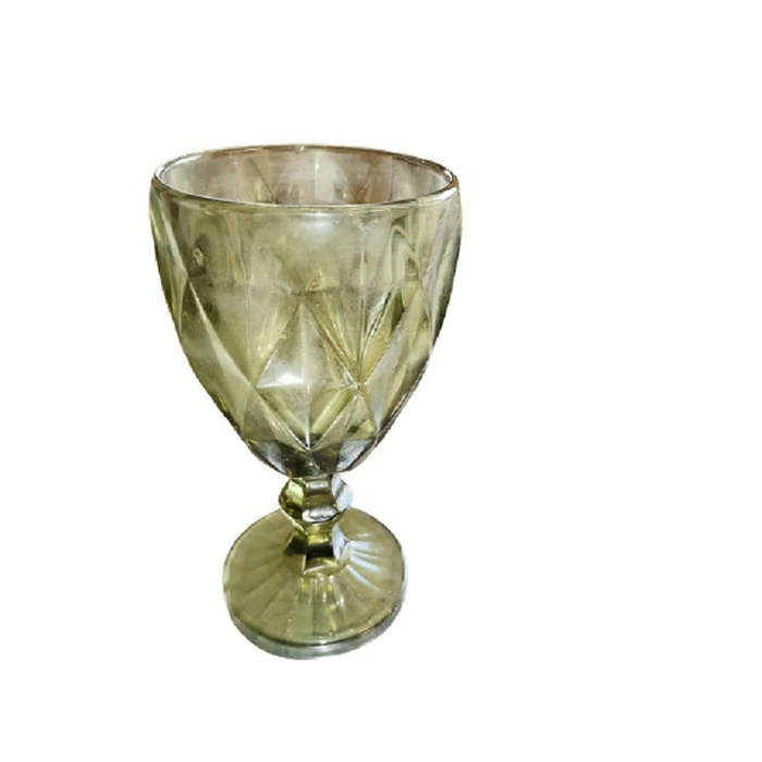 Green Coloured Crystal Wine glasses - set of 6
