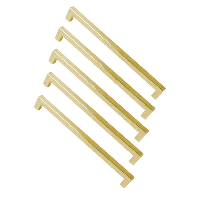 ROCO Cupboard Handle Bar Hollow Square Brushed Brass 288mm ( 5 Pack )