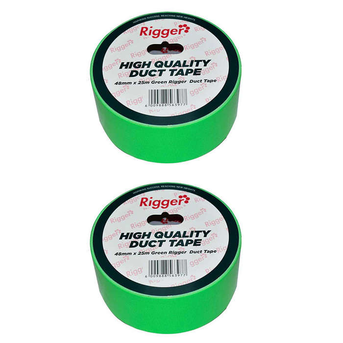 RIGGER Duct Tape Green 48mm x 25 MT ( 2 Pack )