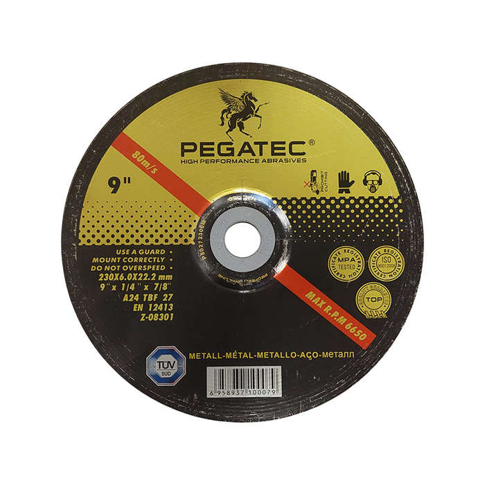 PEGATEC Steel Abrasive Grinding Disc 230mm x 6mm x 22.2mm