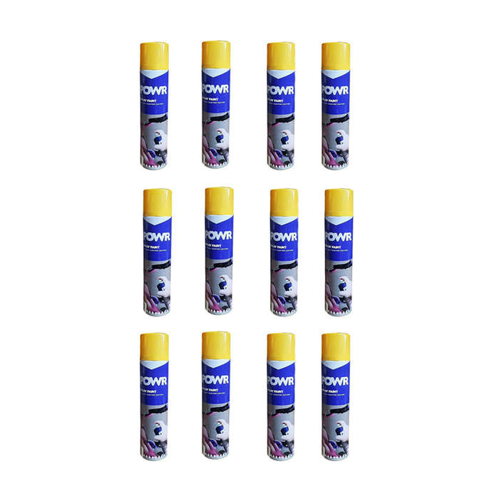 POWR Spray Paint Fluorescent Yellow 300ml ( 12 Pack )