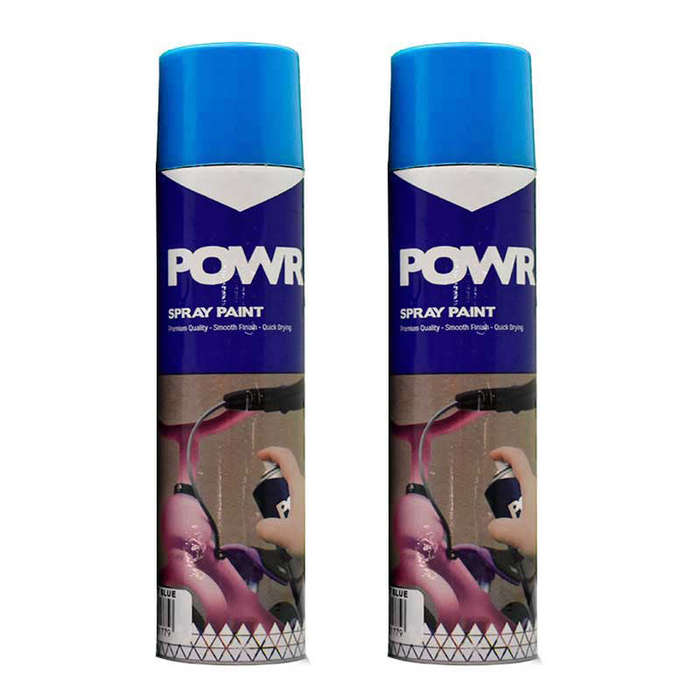 POWR Spray Paint Metallic Light Blue 300ml ( 2 Pack )