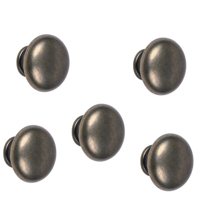 ROCO Lite Mushroom Drawer Knob Antique Brass 30mm ( 5 Pack )