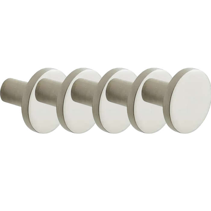 ROCO Flat Button Drawer Knob Satin Chrome 30mm ( 5 Pack )