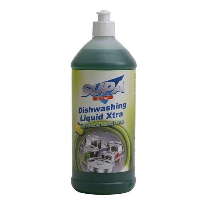 SUPA CLEAN Dishwashing Liquid Xtra with Citrus Biodegradable 1 Litre ( 6 Pack )