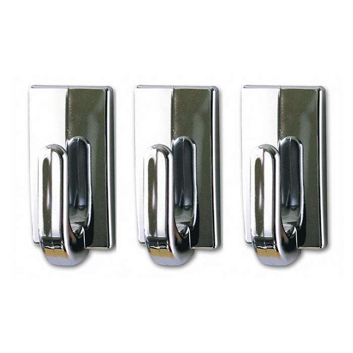 TESA Powerstrips Hooks Small Rectangular Classic 3 Hooks/4 Strips Chrome