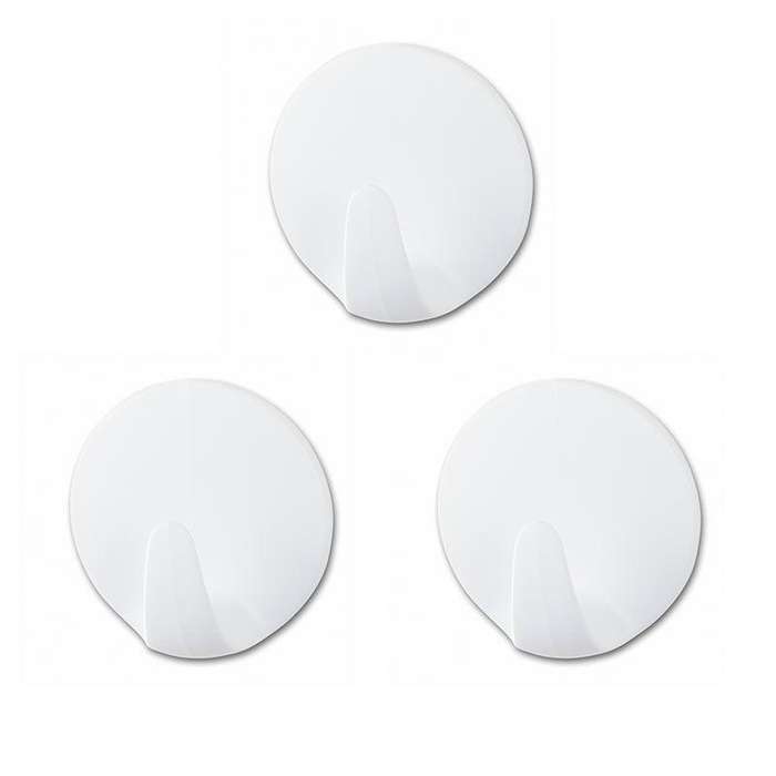 TESA Powerstrips Hooks Small Round 3 Hooks/4 Strips White