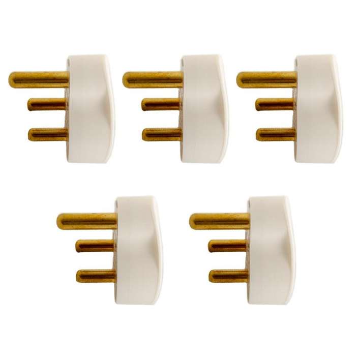 UNITED ELECTRICAL  Hollow Plugtop Pin White (MIIT10) ( 5 Pack )