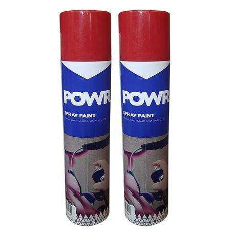 POWR Spray Paint Fluorescent Red 300ml ( 2 Pack )