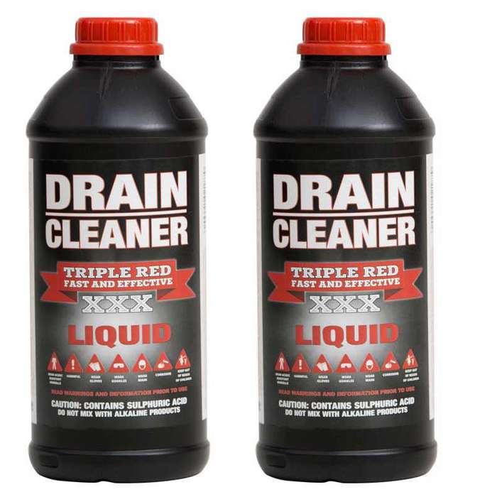 TRIPLE RED Drain Cleaner 1 Litre ( 2 Pack )