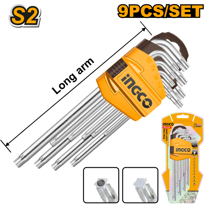 Ingco A/Key 9Pc Torx T10-T50 Crv