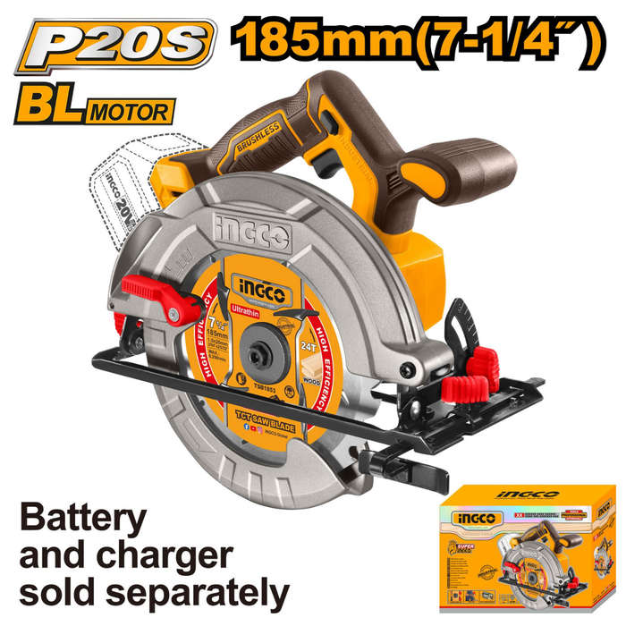 Ingco Cordless Circular Saw 185Mm 20V (Tool only)