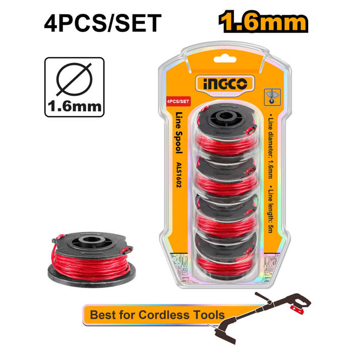 Special - Ingco Trim Line 1.6Mm X 5M Spiral Line 4Pc