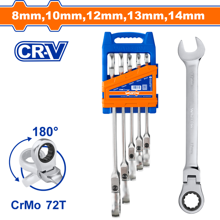 Wadfow Flexible ratchet spanner set 5 Piece
