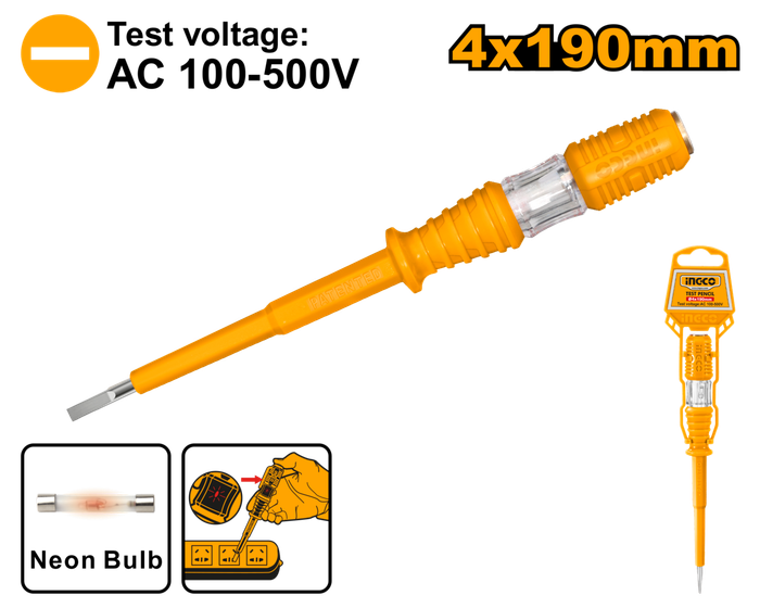 Ingco Test Pencil 4 X 190mm -
