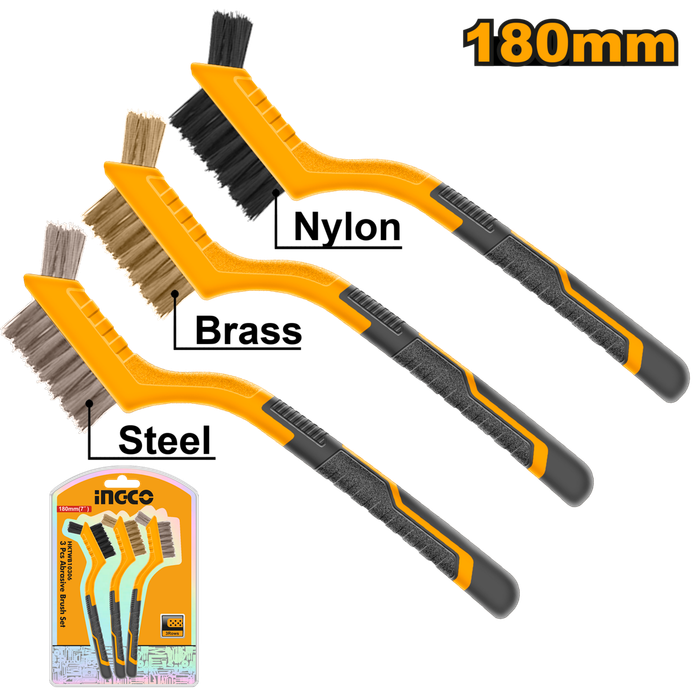 Ingco Mini Wire Brush Set 180mm