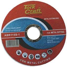 Tork Craft Cutting Disc Metal & Ss 115 X 1.6 X 22.2 Mm -