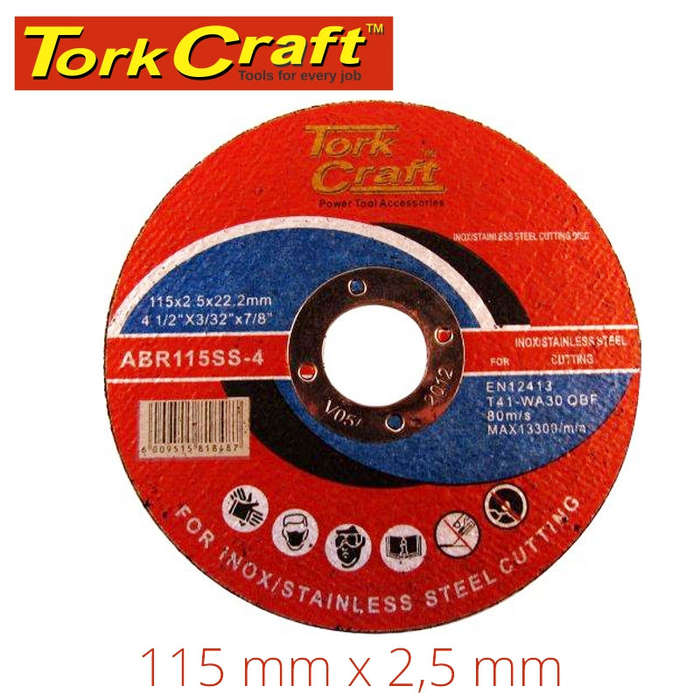 Tork Craft Cutting Disc Stainless Steel 115 X 2.5 X 22.22Mm