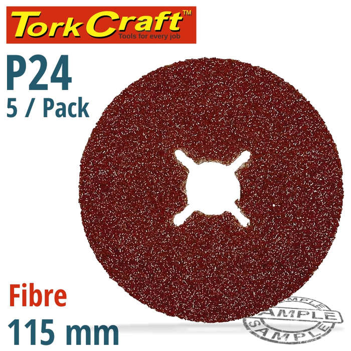 Tork Craft Fibre Disc 115Mm 24 Grit 5 Pack